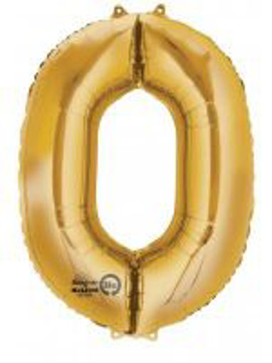 Picture of FOIL BALLOON NUMBER 0 GOLD 16 INCH